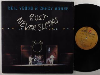 Neil Young Rust Never Sleeps Reprise Lp Vg,  With Lyric Sheet Insert
