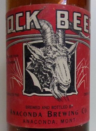1940 ' s Bock Beer IRTP Labeled Bottle - Anaconda,  MT 2