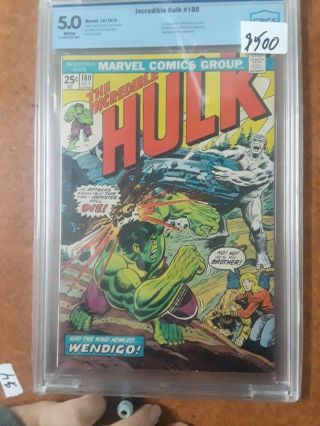 Incredible Hulk 180 (1974) Cgc 5.  0 - 1st Appearance Of Wolverine (cameo)