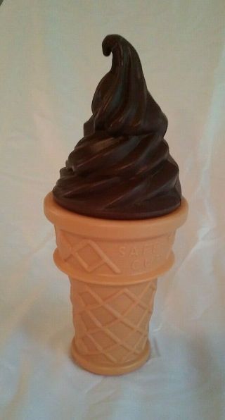 Safe - T Cup Chocolate Swirl Ice Cream Blow Mold 11 " Bank
