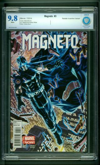 Magneto 3 Cbcs Graded 9.  8 (2014) Retailer Incentive Variant Not Cgc