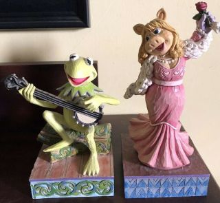 Muppets Kermit The Frog And Miss Piggy Disney Figurines