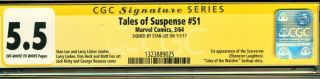 TALES OF SUSPENSE 51 CGC 5.  5 SS SIGNED BY STAN LEE KIRBY CVR THE 1ST SCARECROW 2