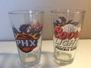 Phoenix Suns Coors Light Official Beer Partner Drinking Glass (2)