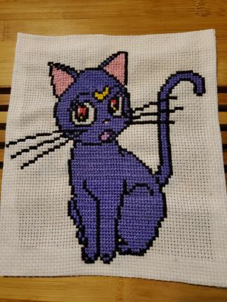 Luna Cat Sailor Moon Picture Cross Stitch
