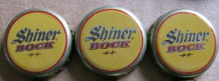 6 SHINER BOCK 2 DIFF STYLES SHINER TEXAS MICRO CRAFT BEER BOTTLE CAPS 2
