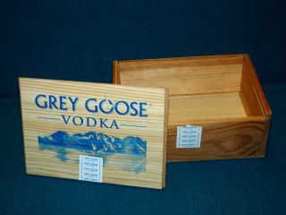 Vintage : Grey Goose Vodka Wooden Crate/box For 12 X 50ml Mini Bottle @ Display