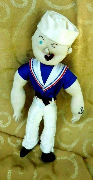 Vintage Popeye The Sailor Man Rag Doll Ooak Hand Made Folk Art Quality Primitive