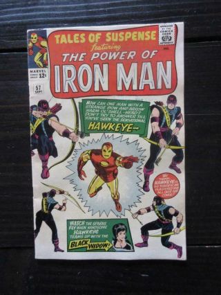 Tales of Suspense 57 - Origin & 1st app Hawkeye Avengers 1964 MARVEL Comics 3