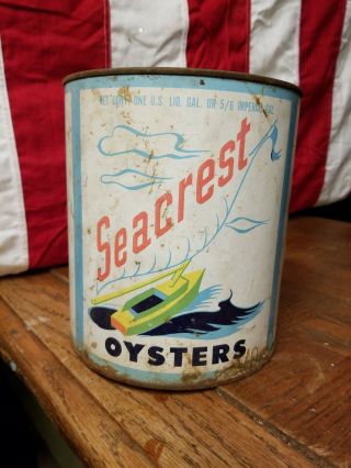 Vintage Seacrest Oysters Can