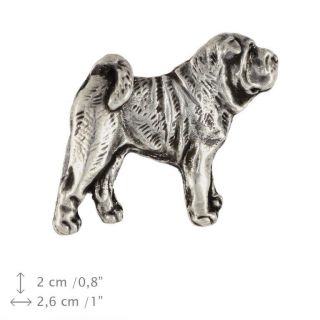 Shar Pei Body,  Silver Covered Pin,  Art Dog Usa