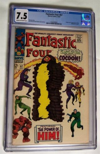 Fantastic Four 67 Cgc 7.  5 Very Fine - 1967 First Appearance Of Him Warlock