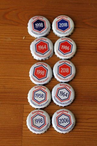 Set Of 10 Kronenbourg (france) Beer Caps