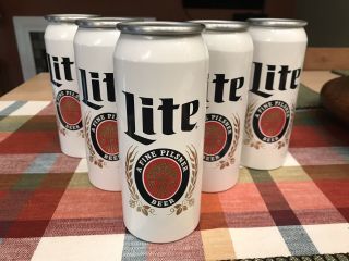 Set Of 5 Official Miller Lite 16 Oz Aluminum Beer " Glasses "