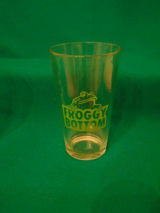 Froggy Bottom Pub Beer Pint Glass Clear With Logo 16 Oz.  Rare
