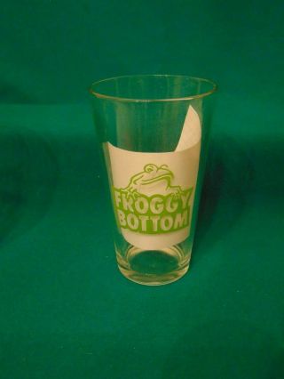 Froggy Bottom Pub beer pint glass Clear with Logo 16 oz.  Rare 2