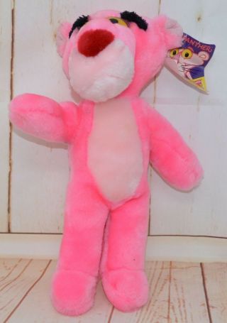 12 " Tall Pink Panther 1993 Plush Toy Dakin Cartoon Stuffed Paper Hang Tag (108)