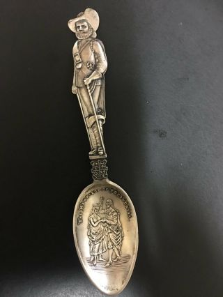 Sterling Silver Spoon - The Marriage Of Pocahontas (to John Rolfe) 1614