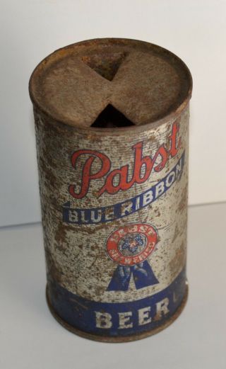 Vtg Pabst Blue Ribbon Flat Top Beer Can