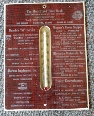 1950s John Deere Dealer Thermometer Sign.  Horton,  Kansas