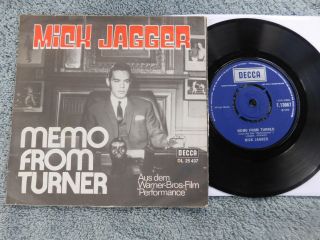 Mick Jagger - Memo From Turner/natural Magic - Picture Sleeve Ps 7 "