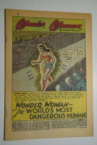 Wonder Woman 95 No.  95 1958 Pr Coverless Complete Silver Age Dc Comic Book