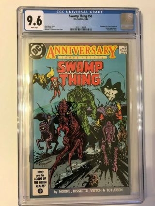 Swamp Thing 50 Cgc 9.  6 White Pages 1st Dark Justice League Alan Moore Story