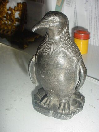 Old Cast Metal Vintage Penguin Detailed