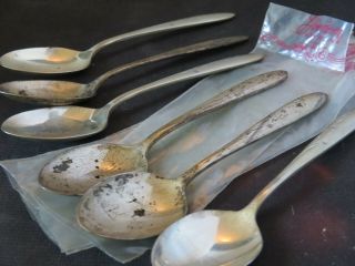 Set Of 6 Gorham Sterling Silver Celeste 6 " Spoons With 3 Sleeves No Monogram