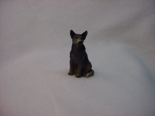 Australian Cattle Dog Blue Heeler Puppy Figurine Resin Miniature Small Mini