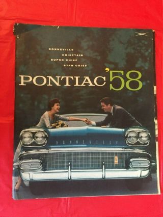 1958 Pontiac " Bonneville - Chieftain - Chief - Star Chief " Dealer Sales Brochure