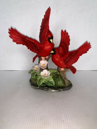 Vintage Lavie Porcelian Cardinals Figurine 8”