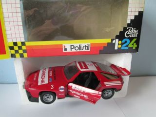 Polistil 1:24 Porsche 928 Italy In Bad Box.  1981 Die Cast