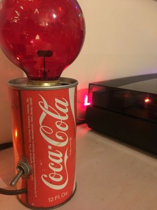 1970s Vintage Soda Can Lamp Coca - Cola Can.  Antique Flicker Bulb. 4