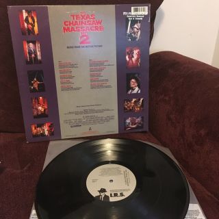 Texas Chainsaw Massacre Part 2 Vinyl LP Soundtrack (1986) IRS Records,  Promo 2