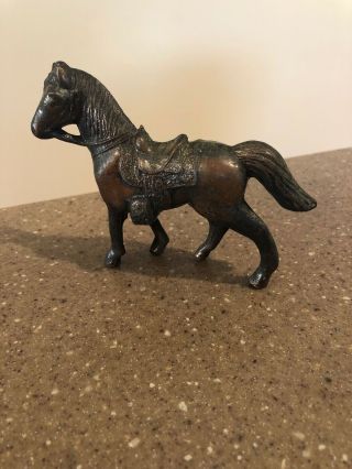 Vintage Pot Metal Carnival Prize Prizes Horse Western Horses 4 " X 3 "