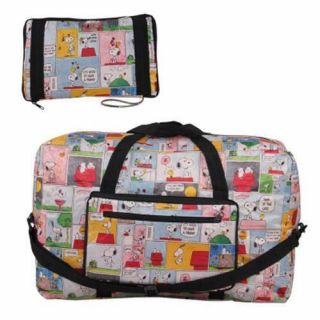 Snoopy Peanuts Comics Travel Big Foldable Waterproof Luggage Bag Carry - On Bag