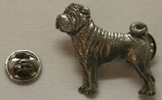 Shar Pei Dog Fine Pewter Pin Jewelry Art Usa Made