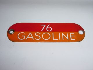 Vintage 76 Gasoline Porcelain 5 " Gas Motor Fuel Pump Bulk Oil Tag Sign