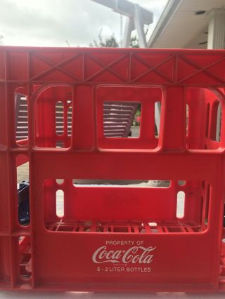 Vintage Coca Cola Red Plastic Crate Six 2 Liter Soda Pop Bottles Coke Soft Drink