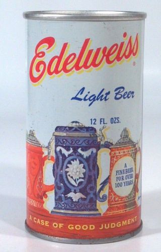 Vintage Edelweiss Light Beer 12oz Can Straight Steel Pickett Dubuque Iowa