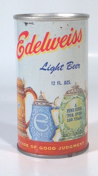 Vintage Edelweiss Light Beer 12oz Can Straight Steel Pickett Dubuque Iowa 4