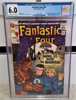 Fantastic Four 45 (1965) Cgc 6.  0 - 1st Appearance Inhumans Stan Lee & Kirby Key