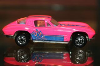 Hot Wheels Corvette Split Window ' 63 Pink/BW Highway Frenzy Set 1990 Cal Custom 2