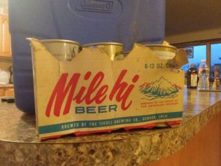 Vintage Mile Hi Beer Can Cardboard Case12 Oz Tivoli Brewing Co,  Denver,  Colorado