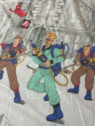 Vintage Ghostbusters Cartoon Twin Bed Sheet Set Flat Fitted 80s RARE 1984 1985 3