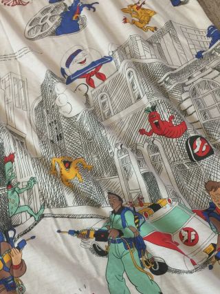 Vintage Ghostbusters Cartoon Twin Bed Sheet Set Flat Fitted 80s RARE 1984 1985 4