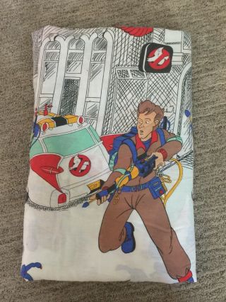 Vintage Ghostbusters Cartoon Twin Bed Sheet Set Flat Fitted 80s RARE 1984 1985 6