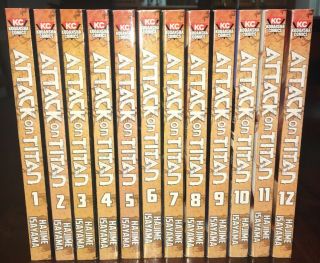 Attack On Titan Manga Volume 1 - 12 Graphic Novels Book English By Hajime Isayama