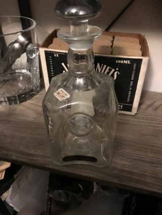 Vintage Jack Daniels 125th Anniversary Bottle Decanter 1990 Empty Glass Whiskey